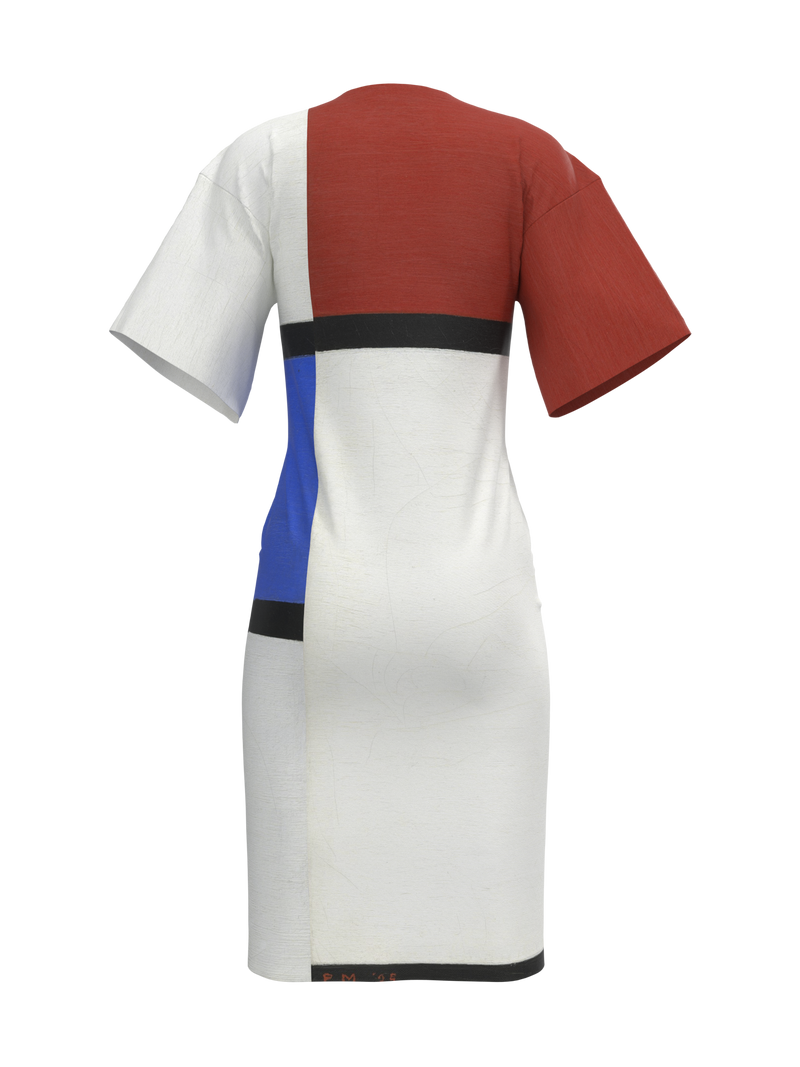 Dress-Composition No. II with Red and Blue