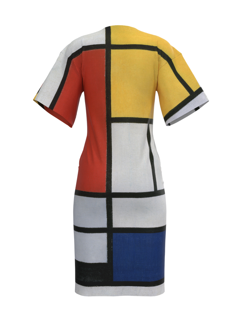 Dress-Composition with Red, Yellow, Blue and Black