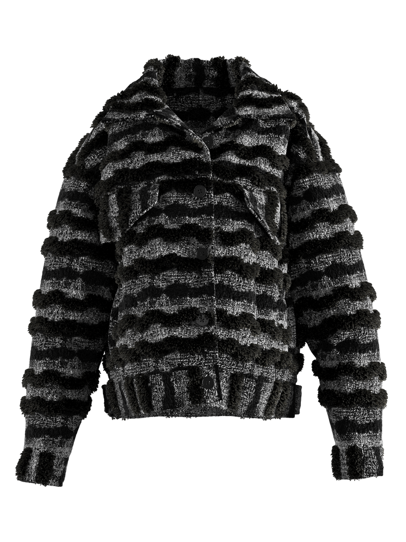 Black Oversized tweed jacket