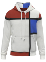 Hoodie-Composition No. II with Red and Blue