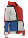 Hoodie-Composition with Red, Blue and Yellow