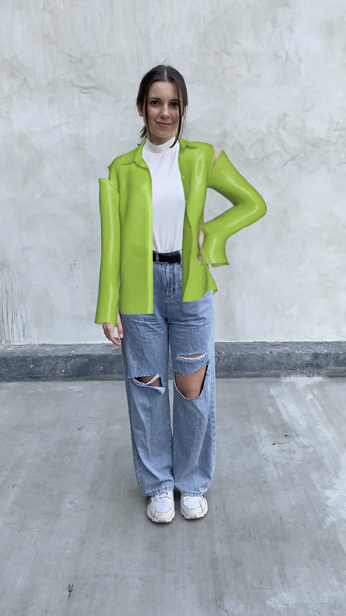 Semi-Transparent Lime Blazer by Nina Doll