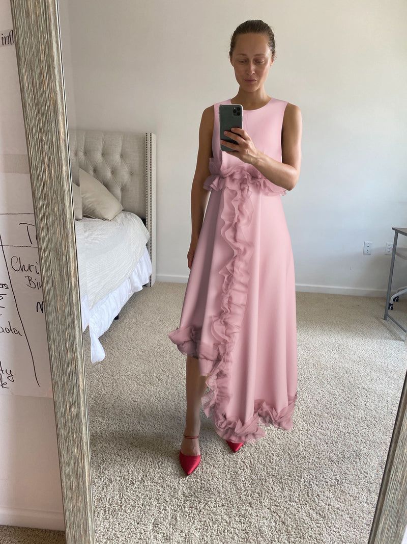 Pink Asymmetric Dress by Paskal