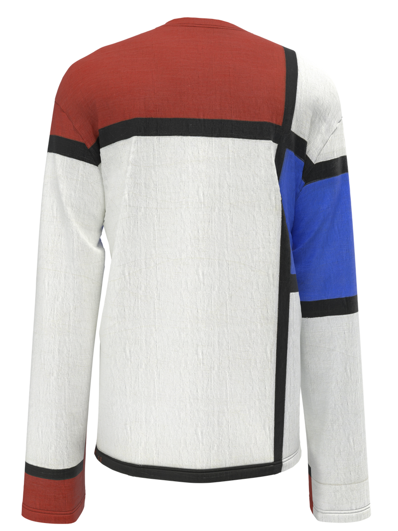 Longsleeve T-Shirt- Composition No. II with Red and Blue