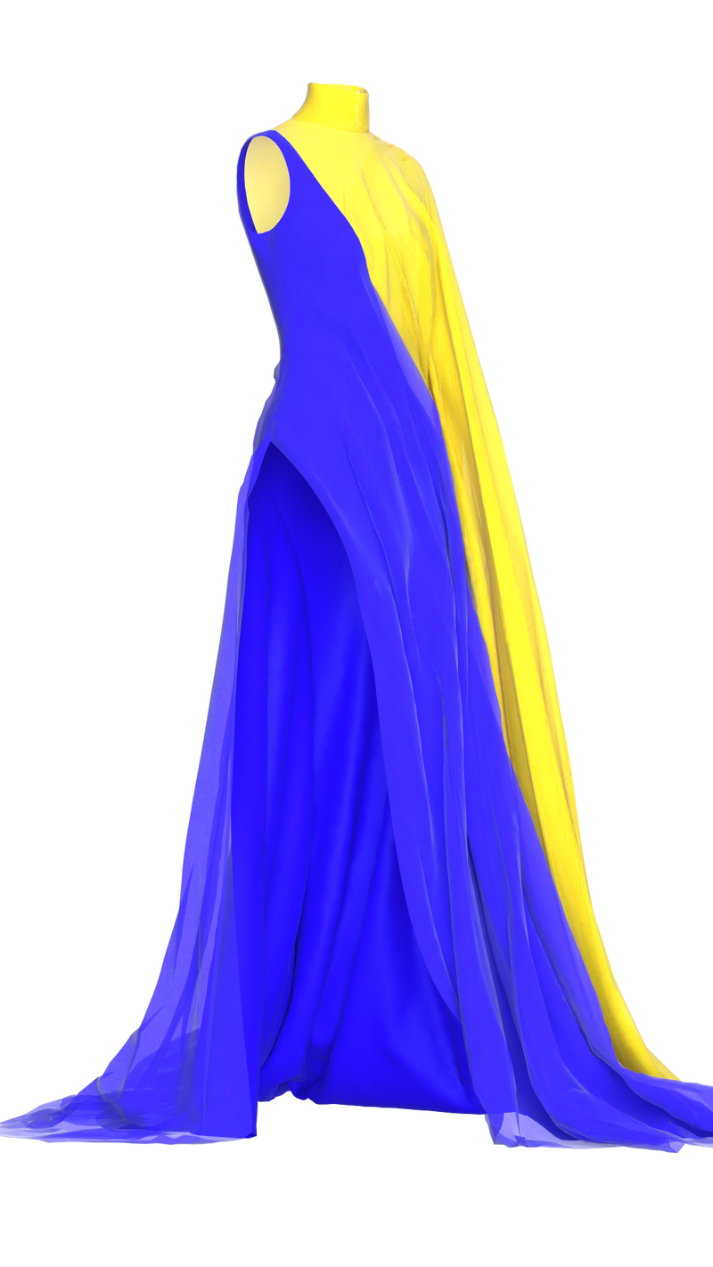 LUVI: Chiffon crepe dress
