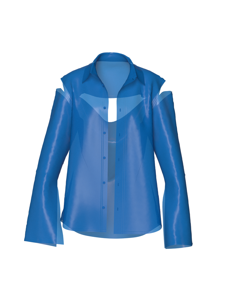 Semi-Transparent Blue Blazer by Nina Doll