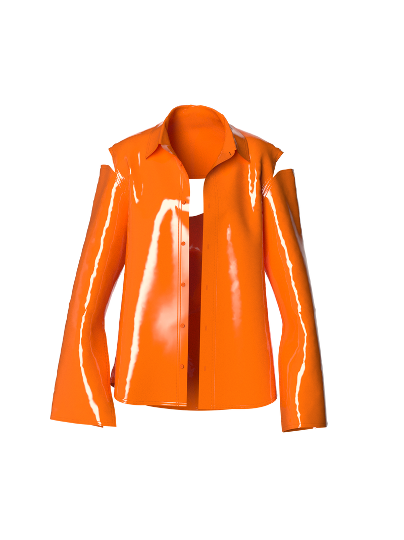 Latex Orange Blazer by Nina Doll