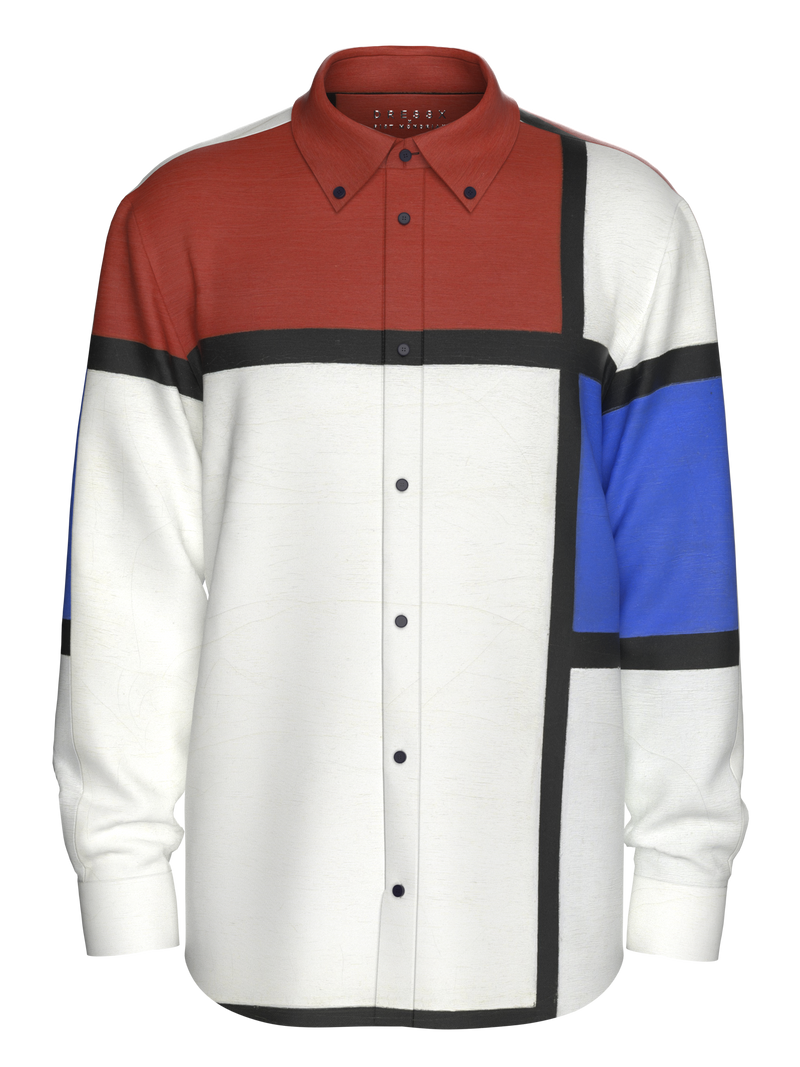 Shirt- Composition No. II with Red and Blue