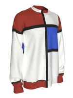 Sweatshirt-Composition No. II with Red and Blue