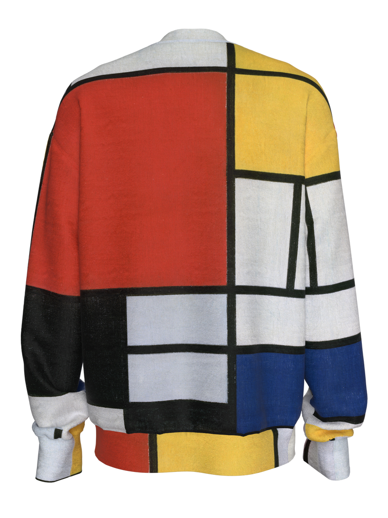 Sweatshirt-Composition with Red, Yellow, Blue and Black
