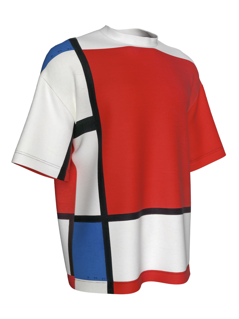 T-Shirt-Composition with Red, Blue and Yellow