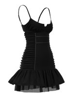 Vintage Y2K Satin Ruched Mini Dress