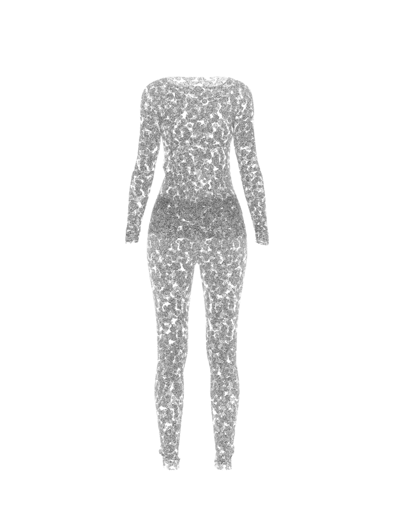 Overall Suit Silver Transparent