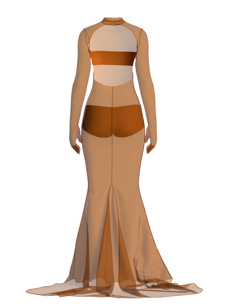 Orange mesh dress