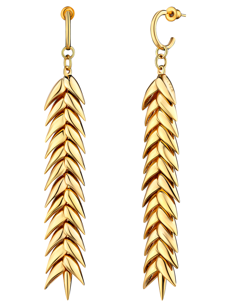 Spikelet long earrings