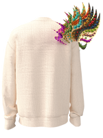 Sweatshirt decorated shoulder white