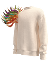 Sweatshirt decorated shoulder white